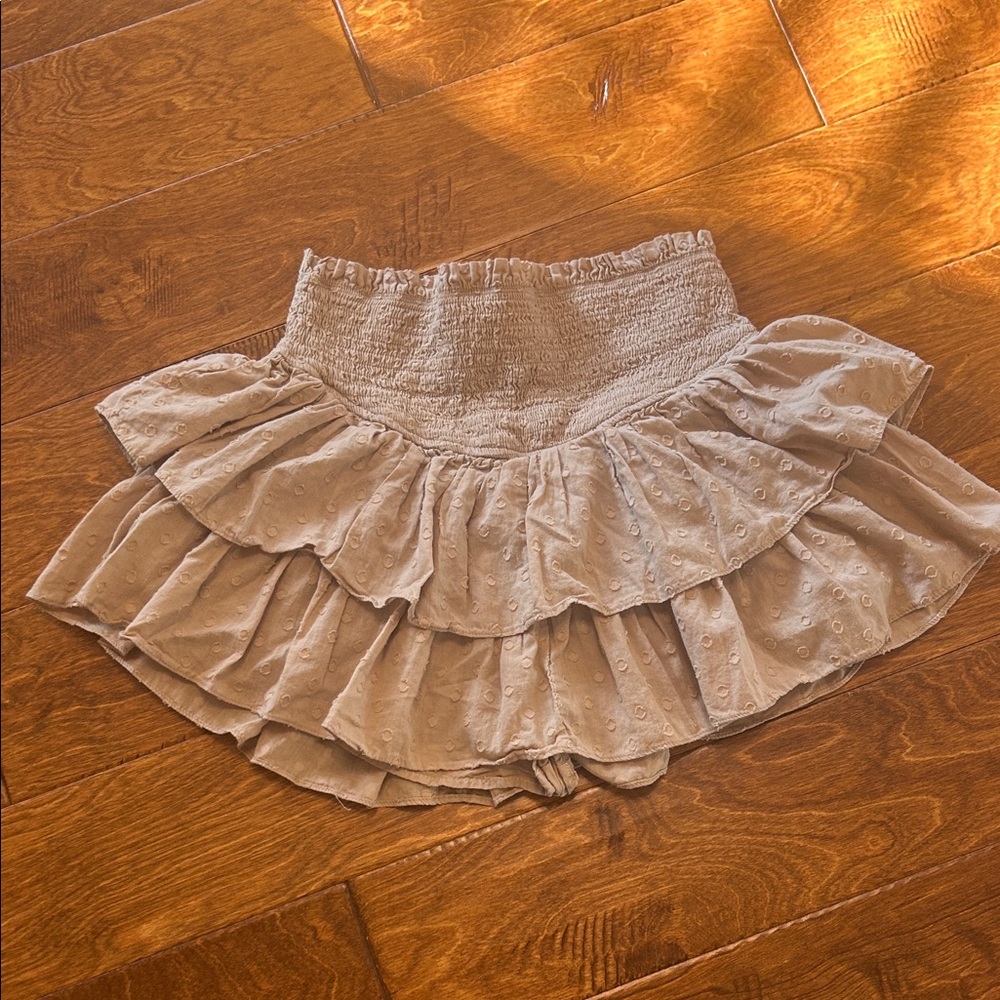 Mustard ruffled miniskirt/skort